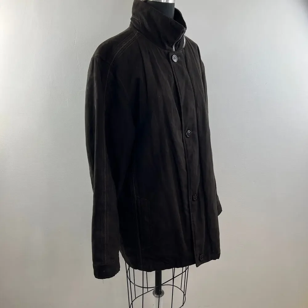 BUGATCHI Uomo Mens Brown Long Sleeve High Collar Lined Winter Jacket Coat Size L